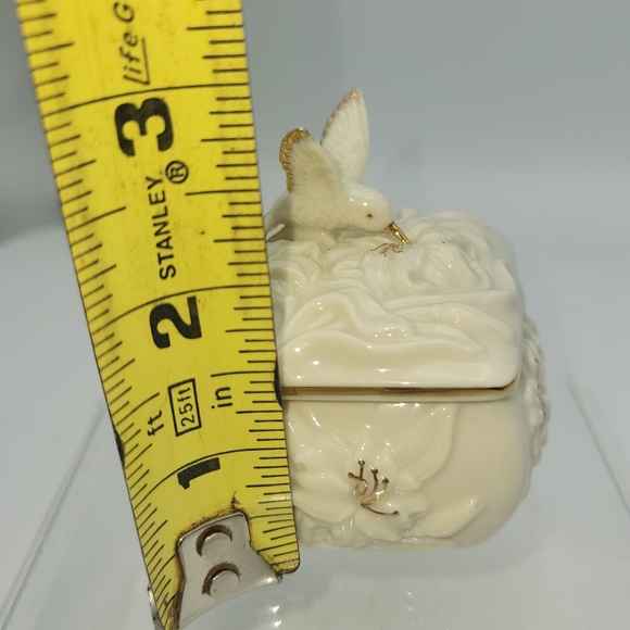 Vintage Lenox Porcelain Hummingbird Trinket Box - Picture 9 of 10